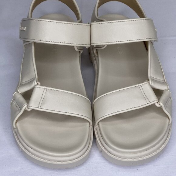 Coach Women’s Sport Strappy Sandals – Chalk White Leather – Size 5B - Picture 1 of 1